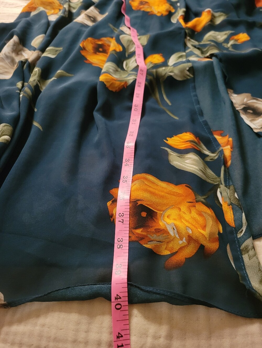 Baltic Born XL Teal Floral Wrap Maxi Dress Boho Wedding Guest - Picture 5 of 6